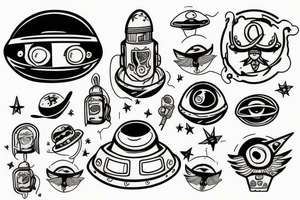 canabis ufo tattoo idea