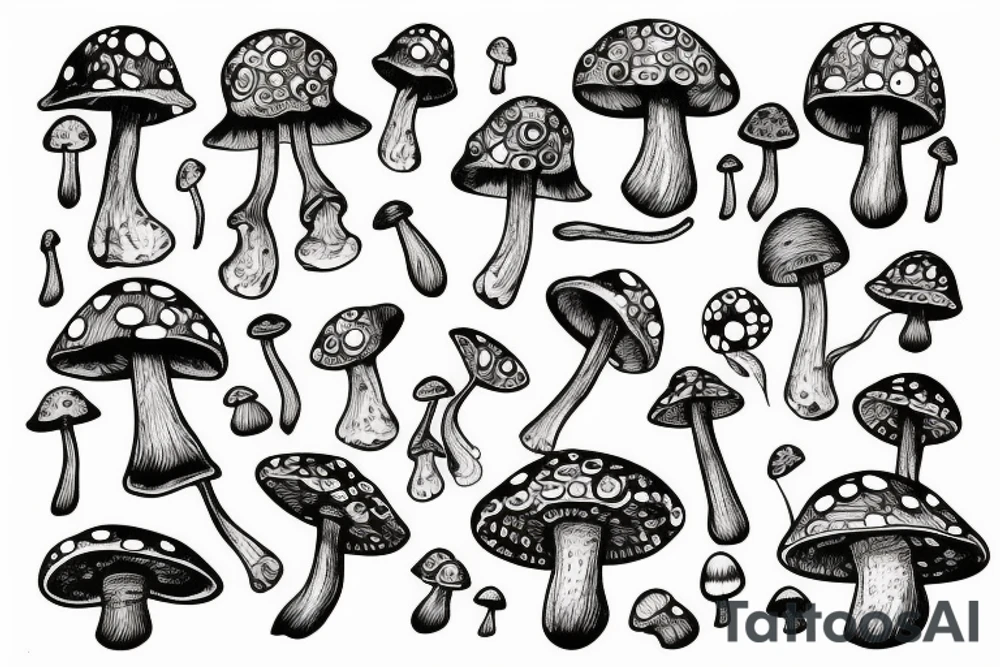 magic mushroom tattoo idea
