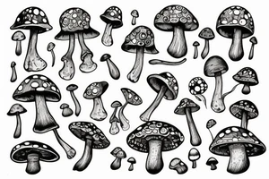 magic mushroom tattoo idea