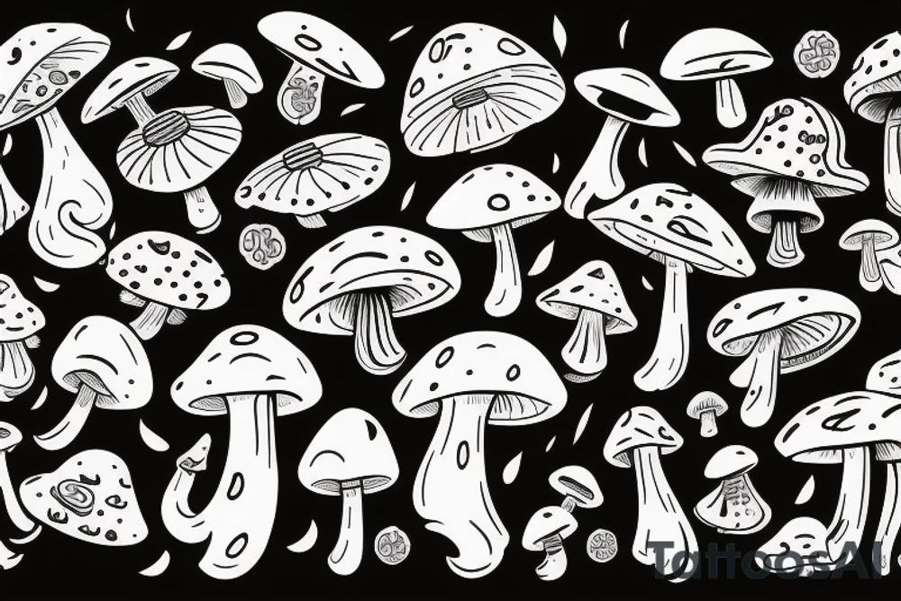 magic mushroom tattoo idea