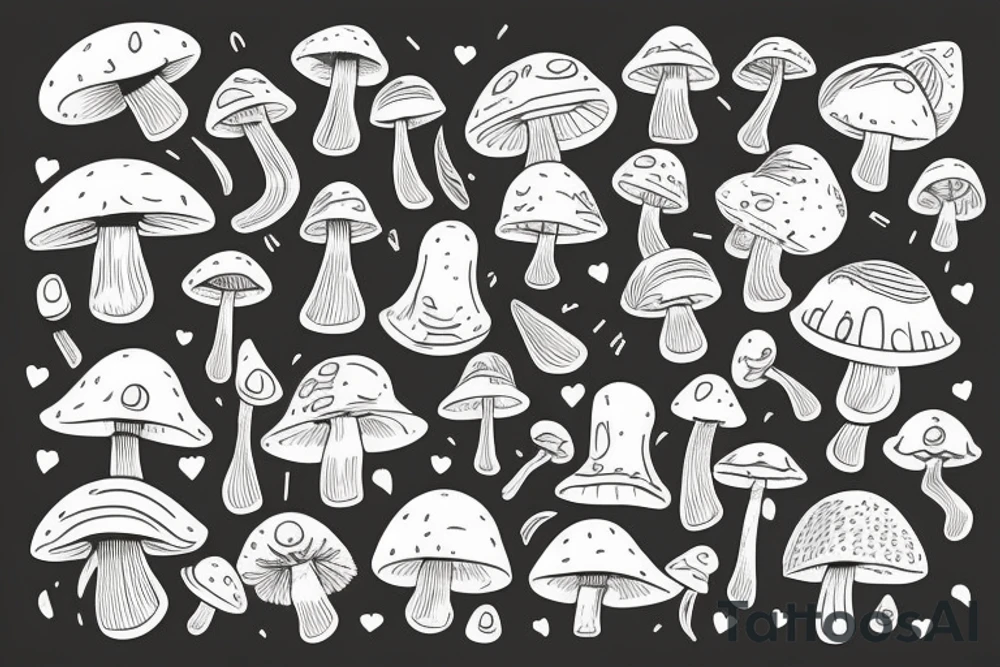 magic mushroom tattoo idea