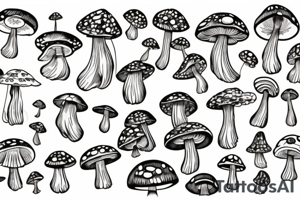 magic mushroom tattoo idea