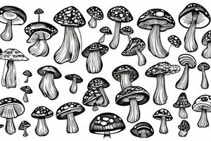 magic mushroom tattoo idea