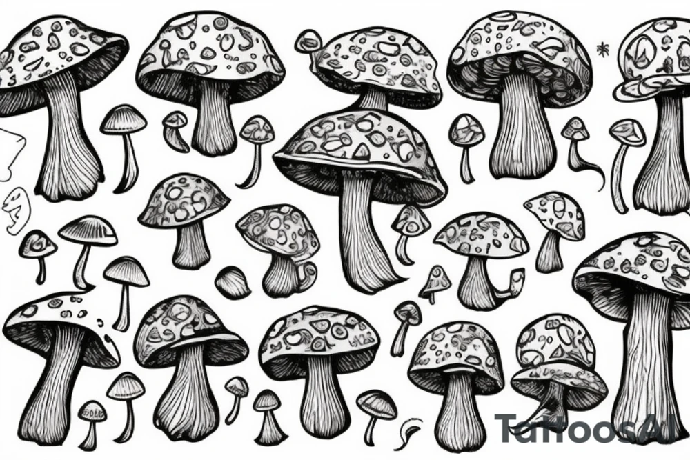 magic mushroom tattoo idea