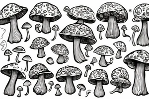 magic mushroom tattoo idea