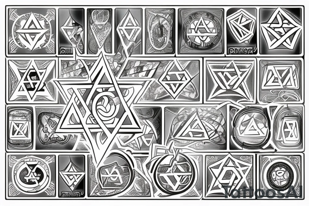 magen david made of steel tattoo idea