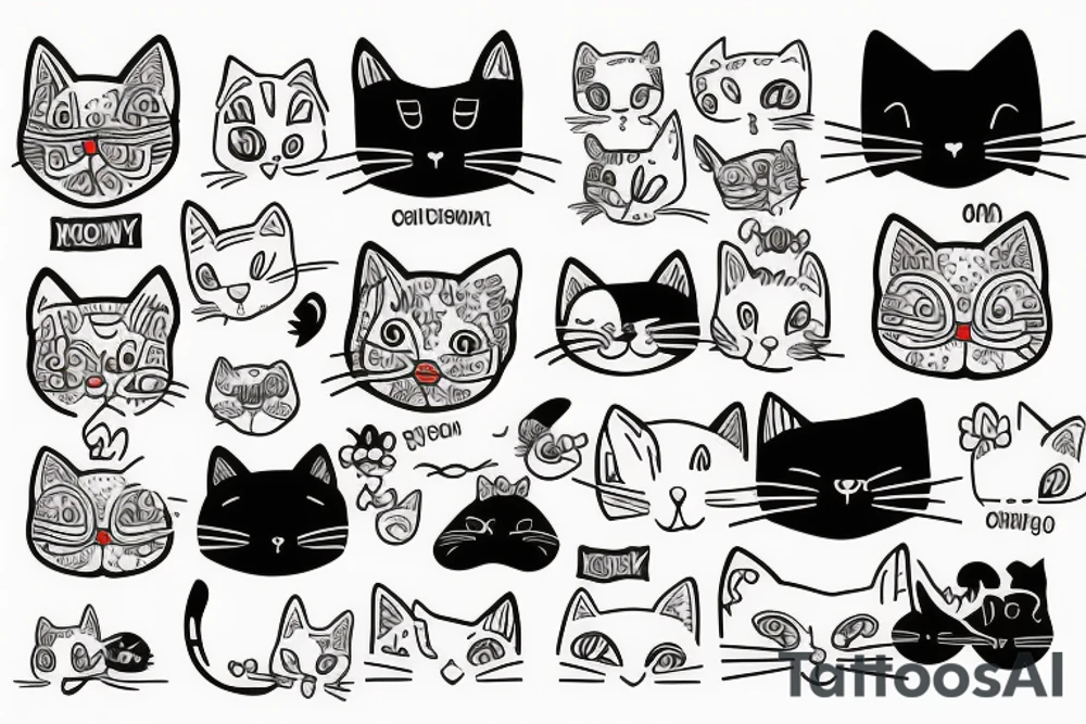 funny cat tattoo idea