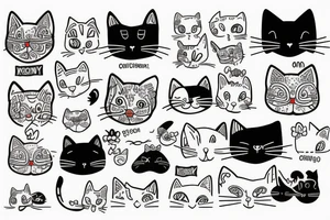 funny cat tattoo idea