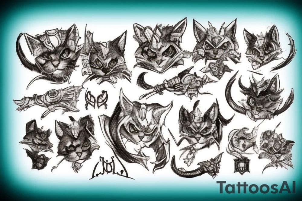 warhammer cat tattoo idea