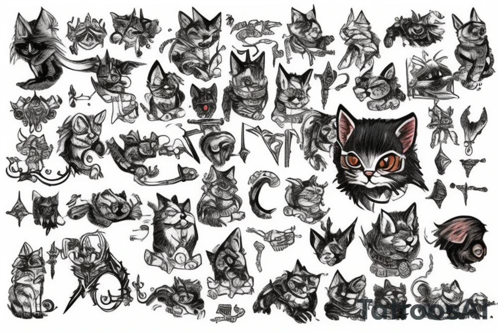 warhammer cat tattoo idea