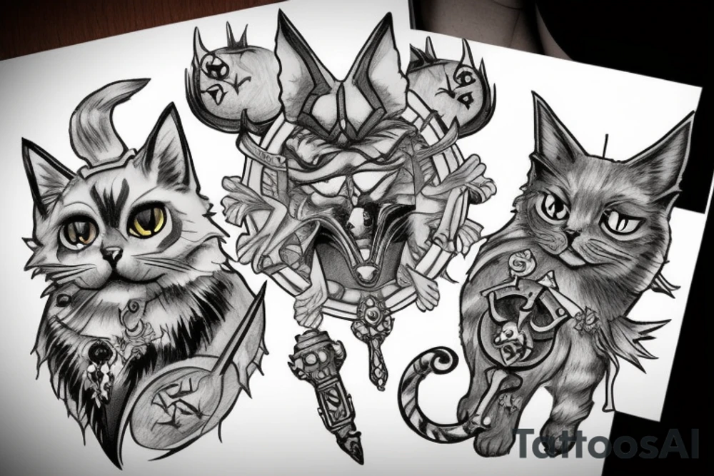 warhammer cat tattoo idea