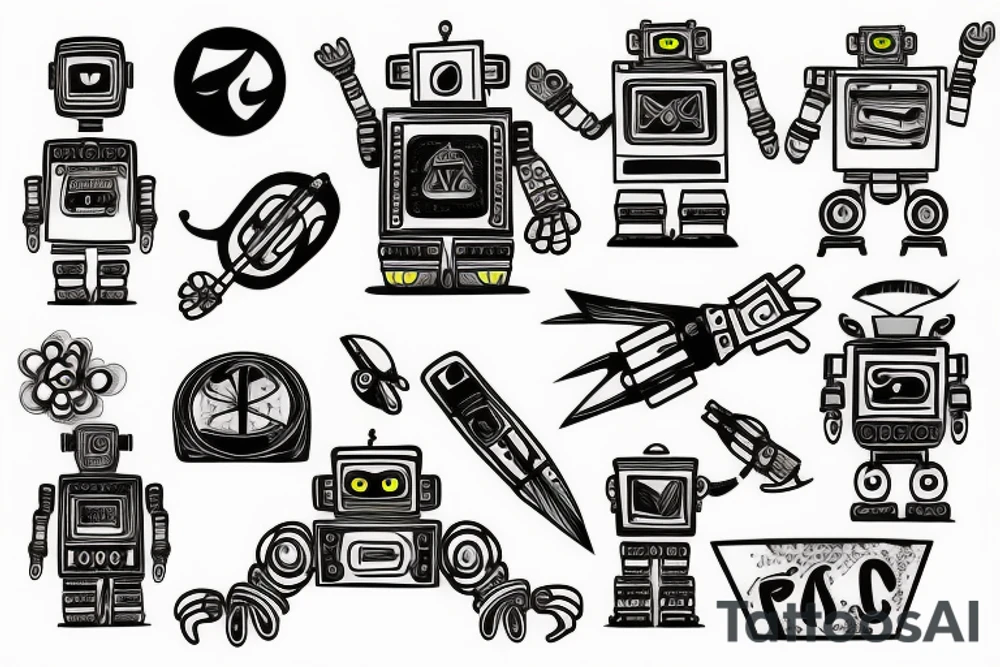 robot tattoo idea