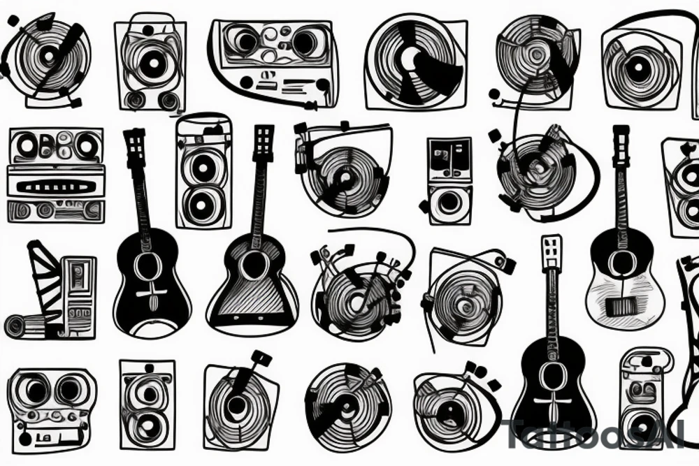 music robot tattoo idea