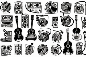 music robot tattoo idea