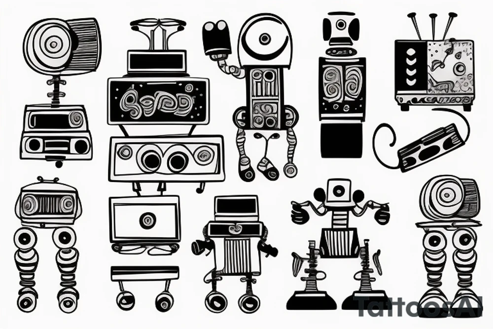 music robot tattoo idea