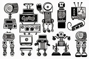music robot tattoo idea