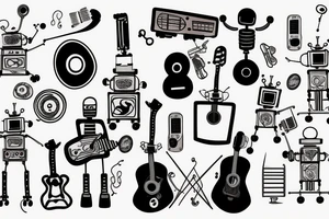 musical robot tattoo idea