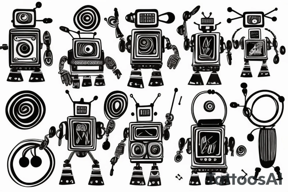 musical robot tattoo idea