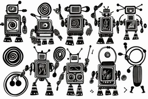 musical robot tattoo idea