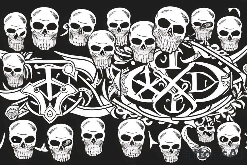 skull and bones tattoo idea