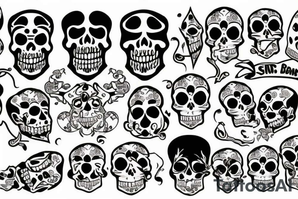 skull and bones tattoo idea