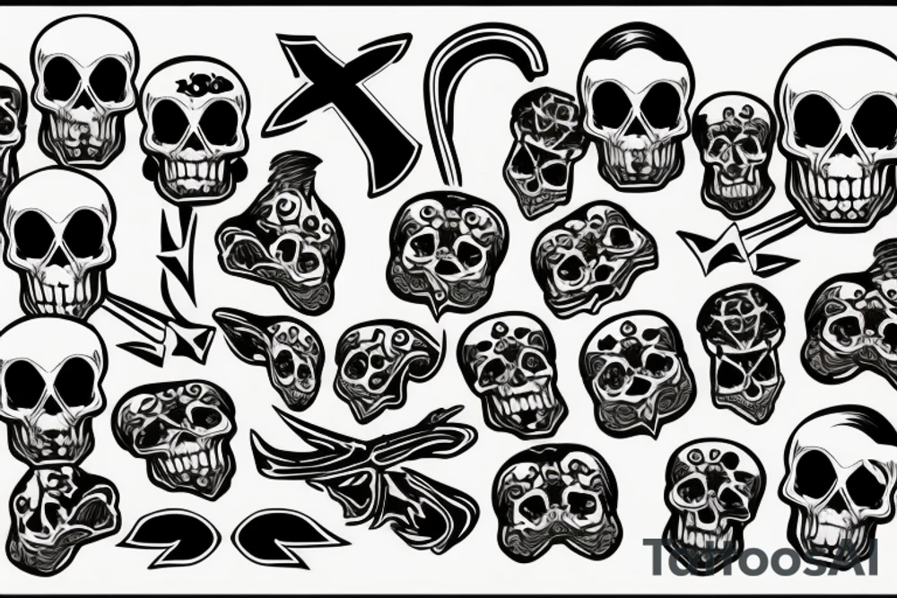 skull and bones tattoo idea