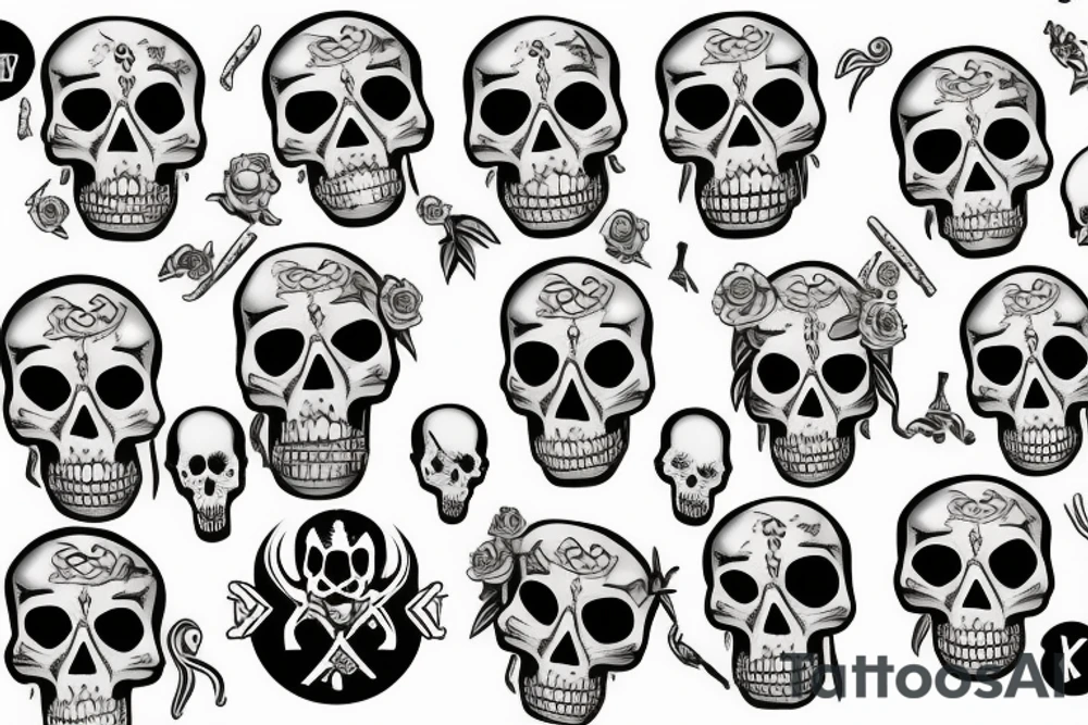 skull and bones tattoo idea