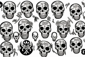skull and bones tattoo idea
