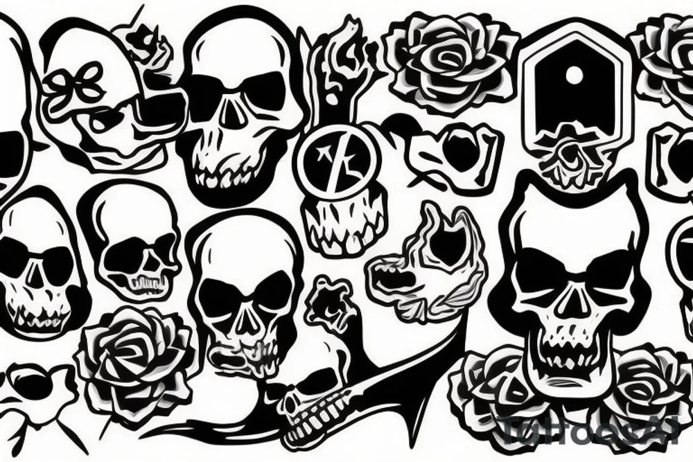 skull and bones tattoo idea