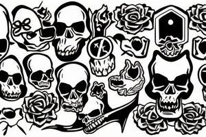 skull and bones tattoo idea