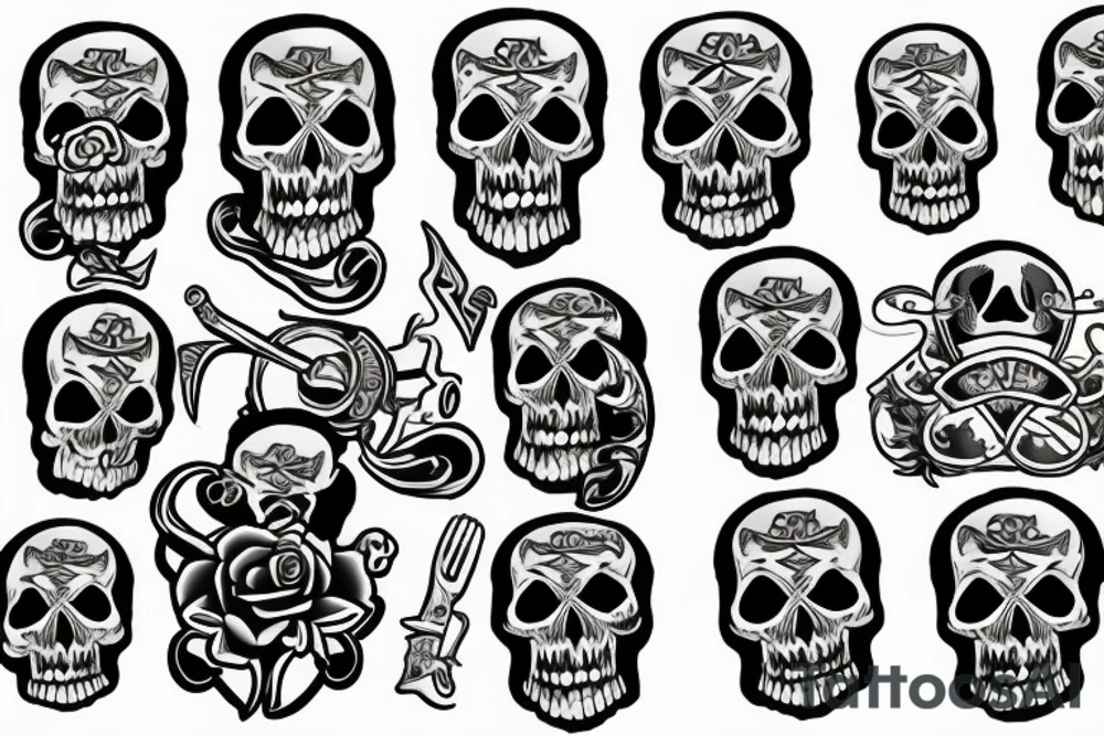 skull and bones tattoo idea