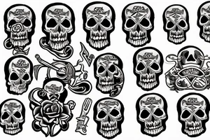 skull and bones tattoo idea