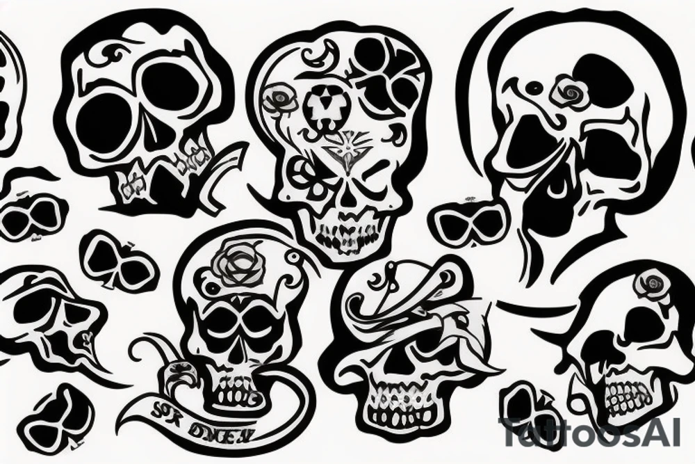 skull and bones tattoo idea