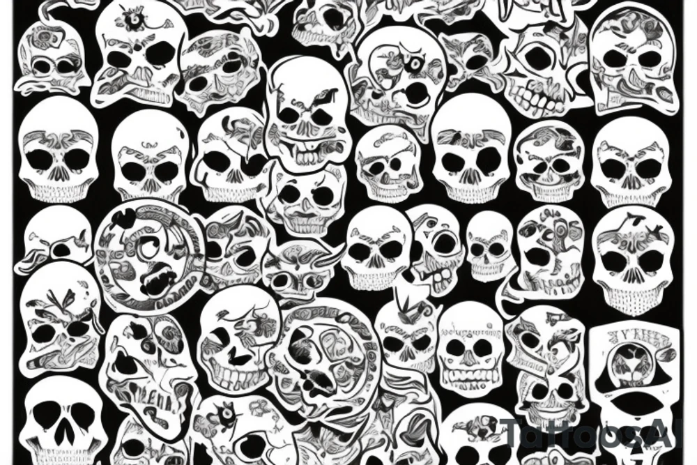 skull and bones tattoo idea