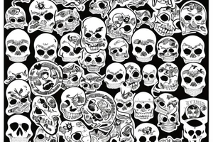 skull and bones tattoo idea