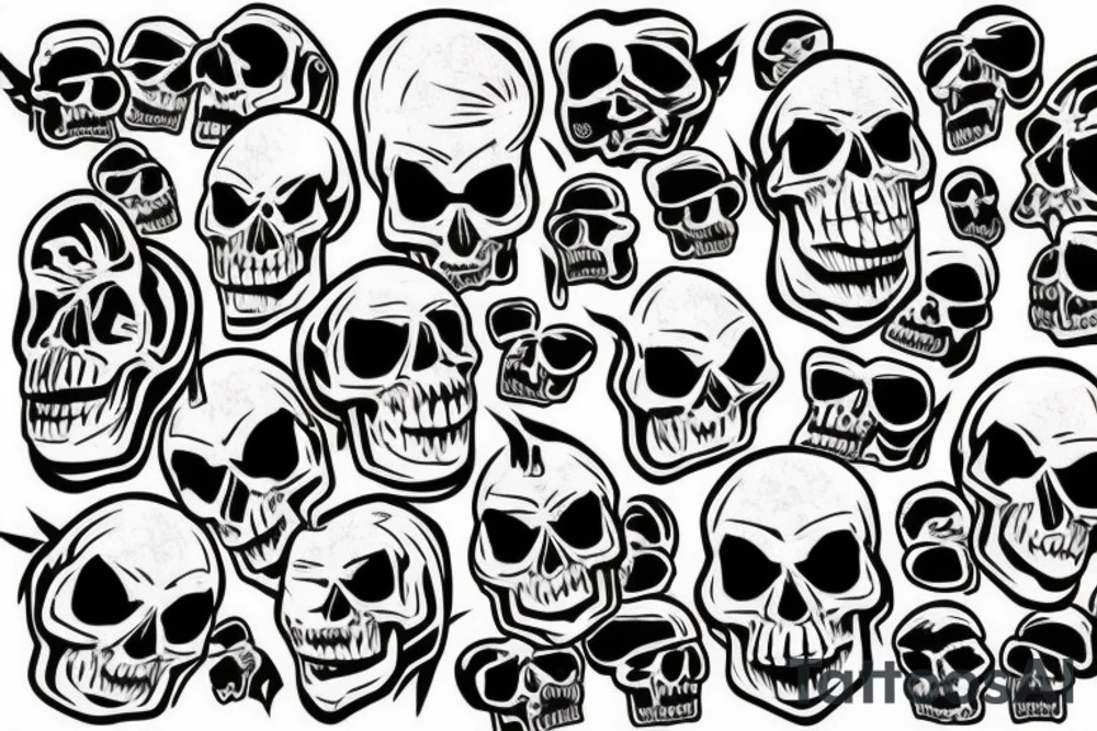 skull and bones tattoo idea