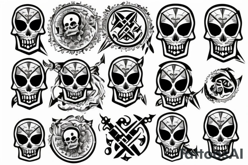 skull and bones tattoo idea