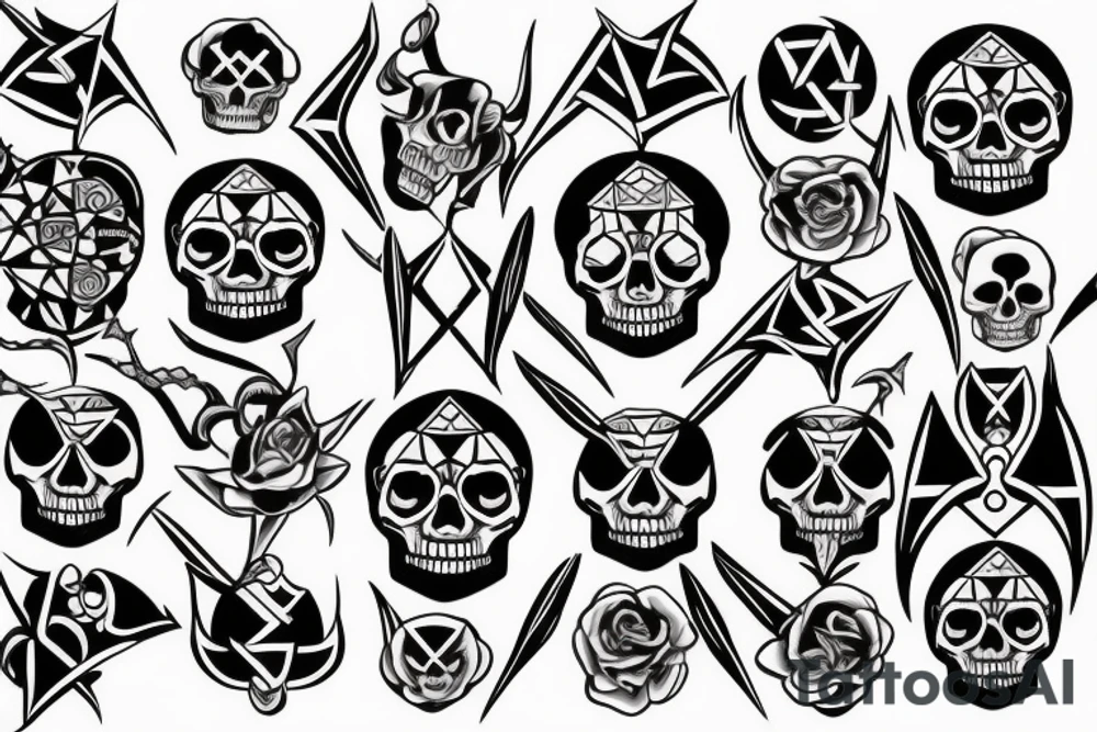 skull and bones tattoo idea