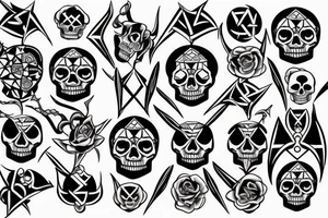 skull and bones tattoo idea