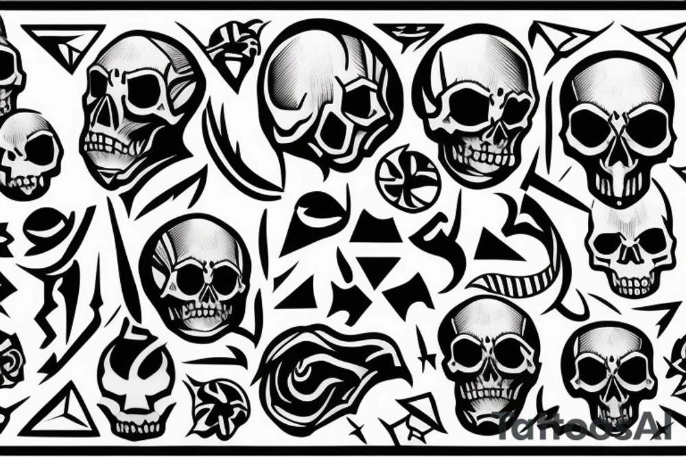 skull and bones tattoo idea