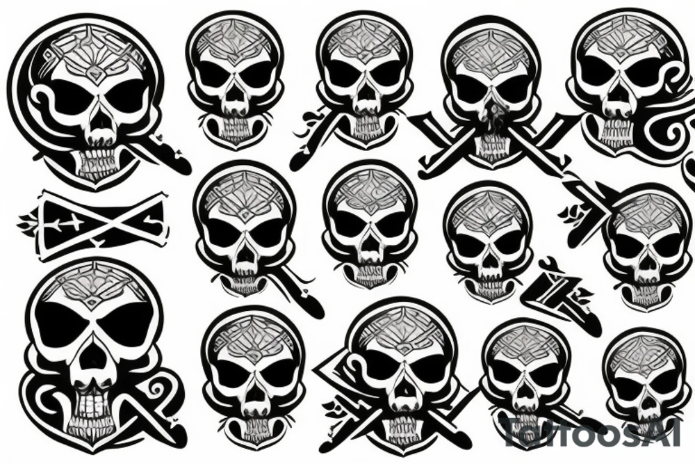 skull and bones tattoo idea