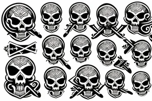skull and bones tattoo idea