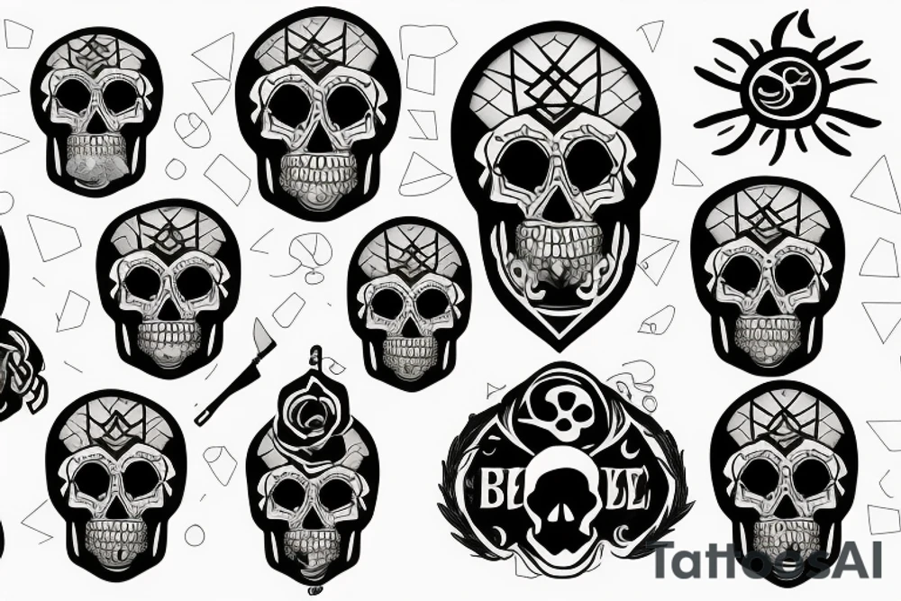 skull and bones tattoo idea