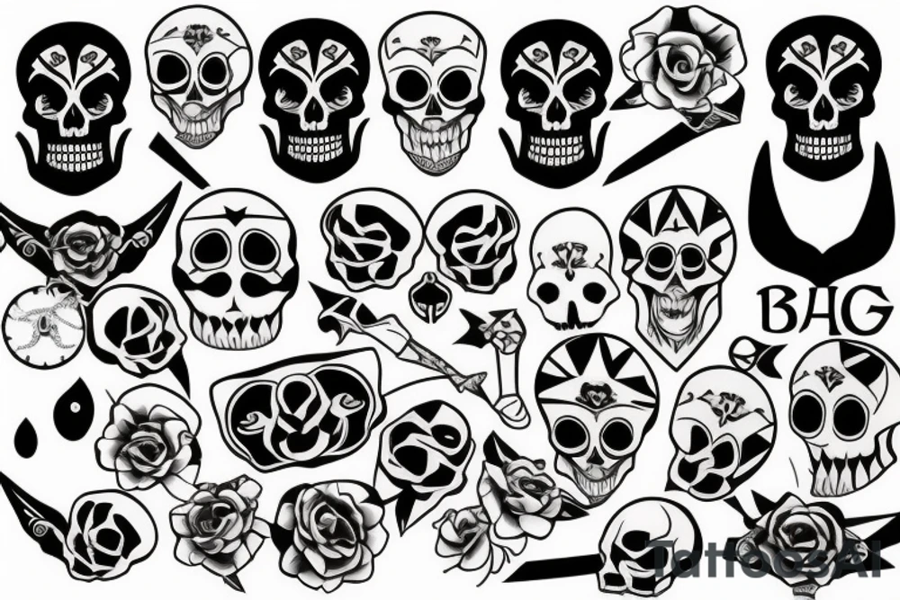 skull and bones tattoo idea