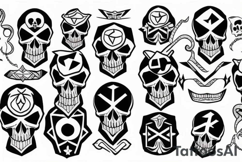 skull and bones tattoo idea