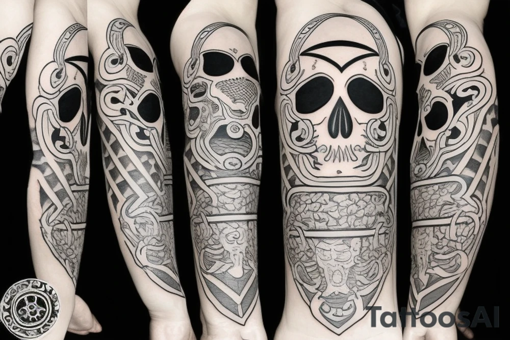 skull and bones tattoo idea