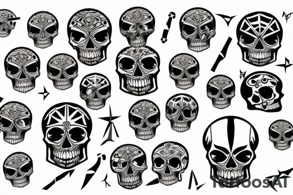 skull and bones tattoo idea