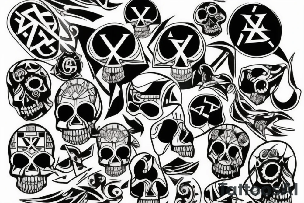 skull and bones tattoo idea