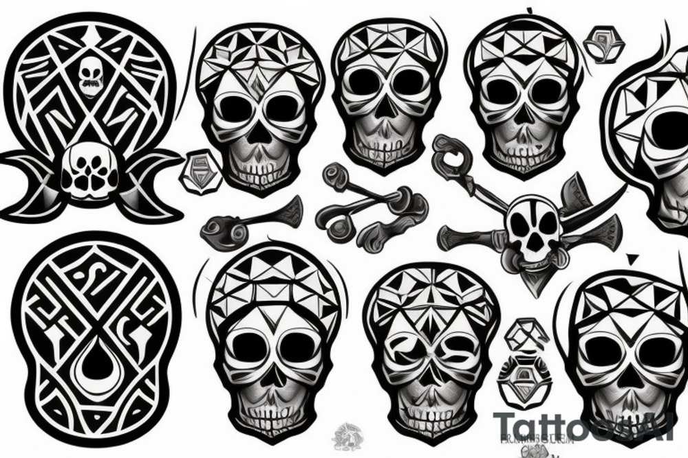 skull and bones tattoo idea