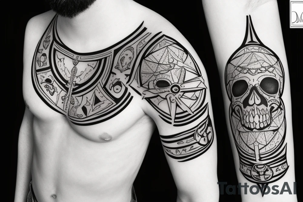 skull and bones tattoo idea